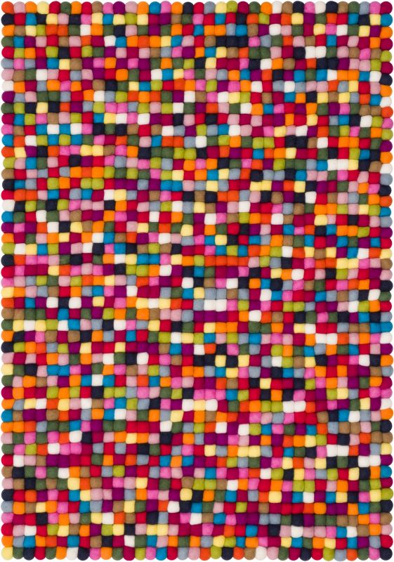 Myfelt Filzkugel Teppich 120x170 cm: Bunter Teppich aus vielen kleinen Filzkugeln.